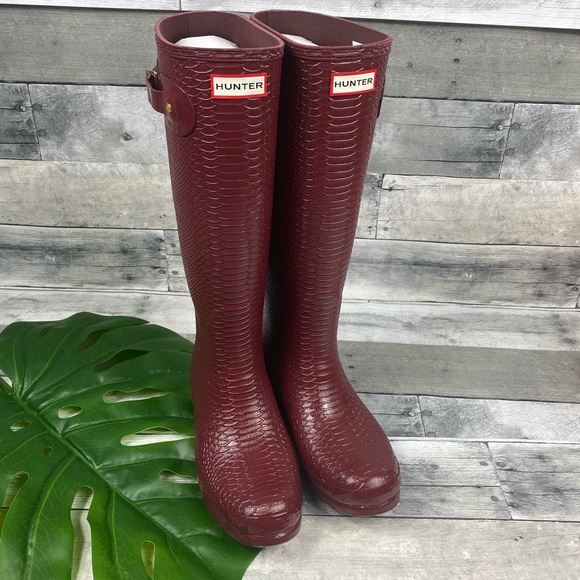 Hunter Perfect Pairs Crocodile print boots shoes - Picture 2 of 8